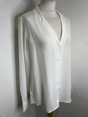 BNWT Equipment Femme Adalyn cream silk blouse XL NEW semi sheer classic smart - Image 1 of 4