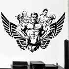 Gym Muscular Male Arm Dumbbells Wall Sticker Workout Fitness Crossfit Sport