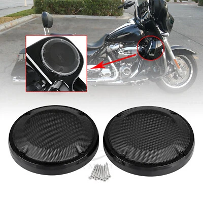 Saddlebag Lid Speaker Grills Covers 6.5" For Harley Touring Electra Road Glide - Image 1 of 4