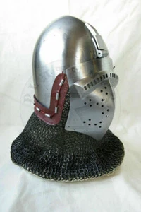 Custom SCA HNB 14 Gauge Steel Medieval klappvisier Bascinet Helmet PG55 - Picture 1 of 4