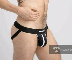 Jock MASKULO Elastic  Mesh Jockstrap Breathable Sports Classy White JS076-80 16 - Bild 1 von 7