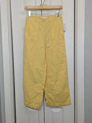 Pantalones con cordón O'Neill para niñas talla mediana amarillo lino mezcla algodón nuevos con etiquetas Foto 1 de 4