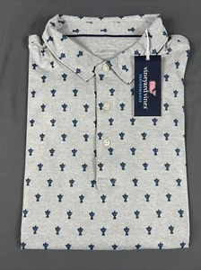 Vineyard Vines Golf Shirt Polo Valhalla Cup Print Palmero XL Gray NWT MSRP $110 - Picture 1 of 4