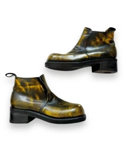 Muro Welt RARE Green Mottled Leather Stomp Boots Mexico Punk Goth Monstercore 11 - Picture 1 of 18