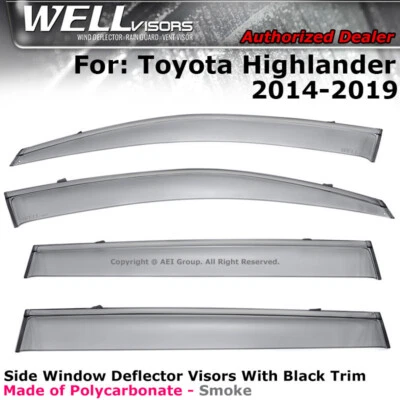 Viseras WELL para Toyota Highlander 14-19 viseras de ventana deflector protector de moldura negro Foto 1 de 4
