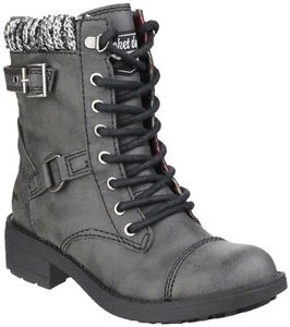 Rocket Dog Thunder Biker black faux leather boot - Picture 1 of 1