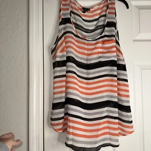Camiseta sin mangas Torrid talla 2 a rayas transparentes - Imagen 1 de 6