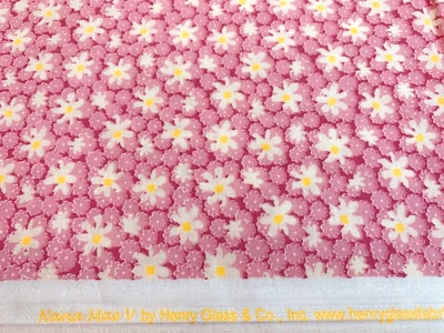 1930s Repro Turquoise White Daisies Floral NANA MAE 5 Cotton Fabric H Glass FQ - Image 1 of 3