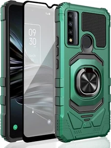 for TCL 30 XE 5G Phone Case, Ring Kickstand, Case with Screen Protector-Green - Picture 1 of 6