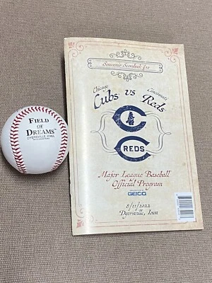 2022 MLB Field of Dreams Game Official Program and Baseball - Image 1 of 4