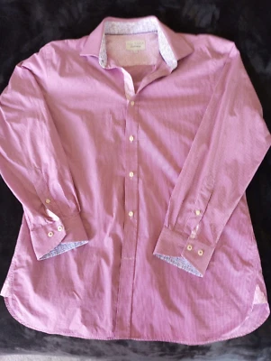 Camisa Ted Baker London Baasing ajuste guinga rosa talla 32/33 cuello 16 Foto 1 de 4
