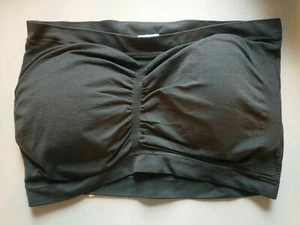 Gray Strapless Padded Bandeau Bra Tube Top Seamless Elastic Removable Pad - Picture 1 of 2