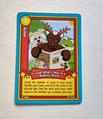 Webkinz Cartas Coleccionables Serie 2 Juego Acción Mira Novedades en Webkinz B2-77/85 Foto 1 de 2