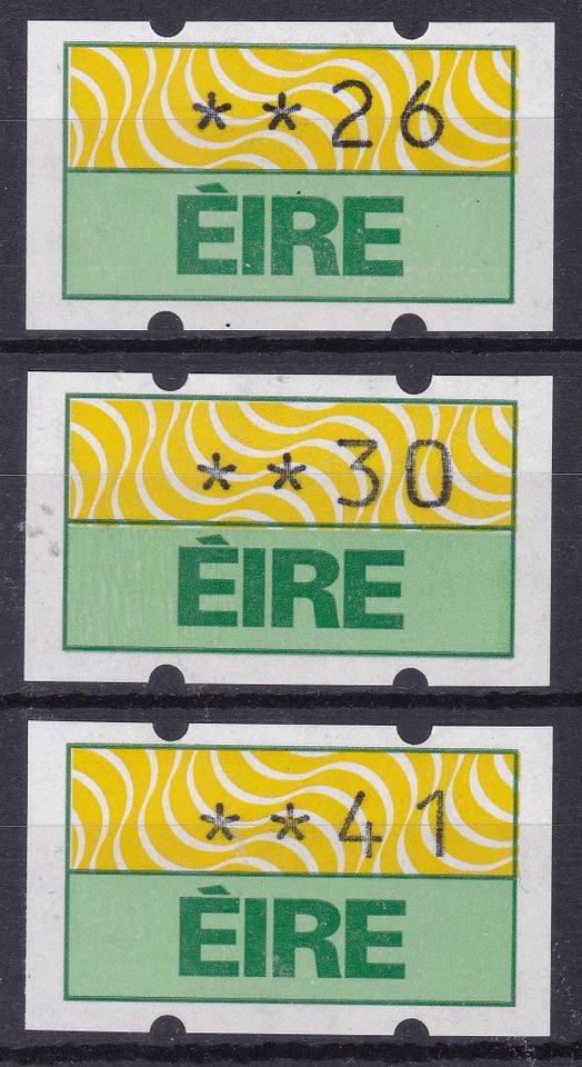 IRLANDA, DM2 hiberniano (3 valores), sem marca de charneira, definitivos de máquina de venda automática  - Imagem 1 de 1