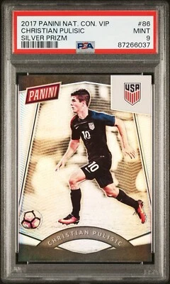 2016-2017 Panini National Christian Pulisic Silver Prizm #86 Rookie PSA 9 - Image 1 of 2