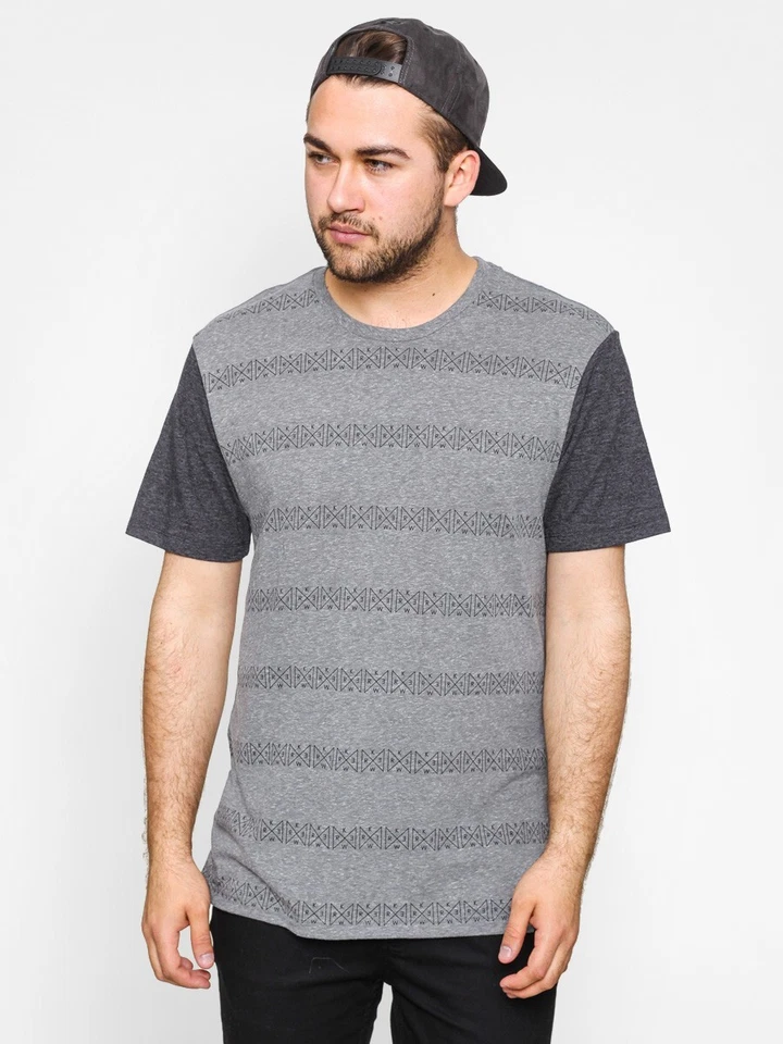 Kr3w Mens Triad Stripe S/S T-Shirt Grey Size Medium - Изображение 1 из 4