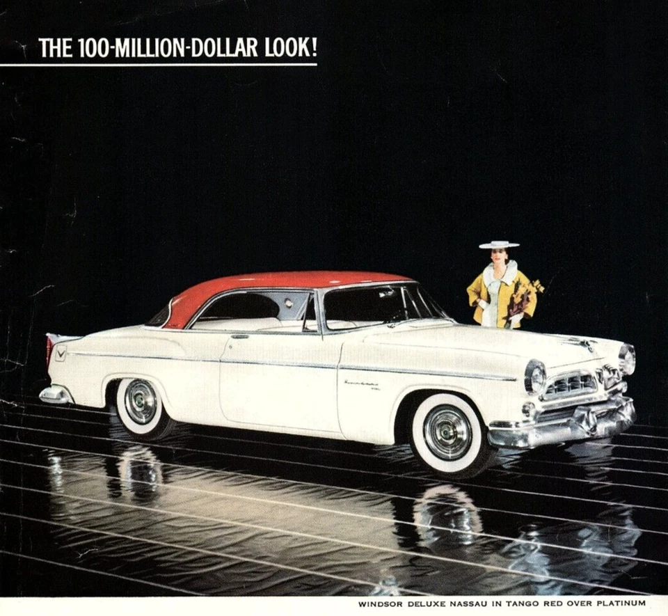 1955 CHRYSLER WINDSOR DELUXE NASSAU PLATINUM AND RED VINTAGE ADVERTISEMENT Z1227 - Image 1 of 3