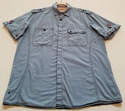 Sovereign Code Button Up Shirt Men’s Large L Blue Short Sleeve Pockets Cotton - Image 1 of 4