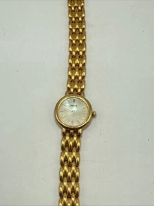 Vintage Women's PULSAR Gold Plated Quartz Watch With Marble Design Dial - Picture 1 of 5