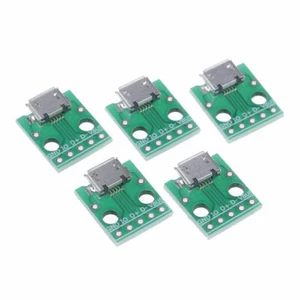 5x MICRO USB to DIP Adapter 5pin female connector B type pcb converter pinboard - Afbeelding 1 van 7