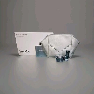LA PRAIRIE PLATINUM RARO Clutch, Crema de Ojos Celular (3 ml), Esencia de Ojos (3 ml) NUEVO Foto 1 de 2
