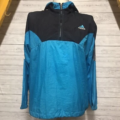 Adidas Vintage Jacket Blue Half Zip Windbreaker Lightweight Festival Size *Large - Image 1 of 4