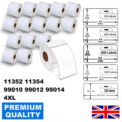 AVARTEK DYMO LABELWRITER SEIKO SLP KOMPATIBLE ETIKETTENROLLEN WEISS 99010 99012 99014 4XL