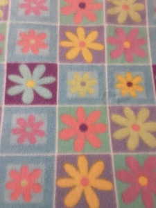 Fabric Flowers Fleece Remenat 22 1/2 L X 59 1/2 W Multicolor - Picture 1 of 4