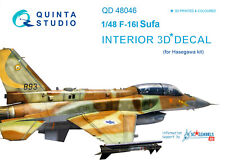 1:48 Quinta Studio F-16I 3D-Printed & coloured Interior on decal paper (for Has…