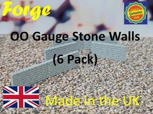 New Grey Stone Walls OO Gauge 1:76 Scale Models Train Railway 6 Pack - Picture 1 of 9