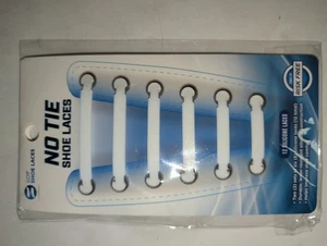 SOF No Tie Shoe Laces two Sets of 6 Laces (12 total) white Silicone - Picture 1 of 2