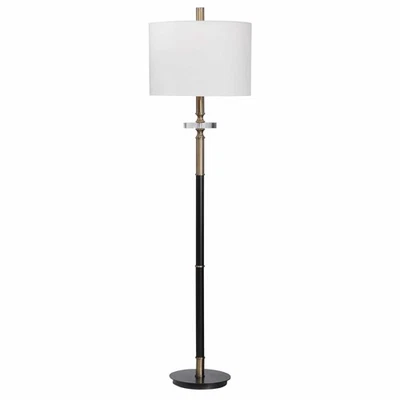 Lámpara de pie columna Uttermost 28196-1 envejecida negra/antigua de latón Maud 67" H Foto 1 de 4