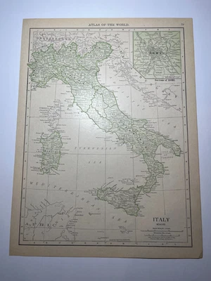 1906 «Зеленая» карта Италии fm 1912 новый атлас переписи см. описание - Изображение 1 из 3