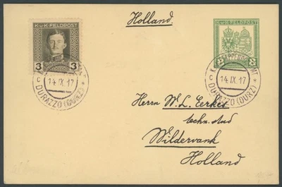 Albania Albanien Austria Osterreich WW1 Occupation 1917 Card Durazzo to Holland - Image 1 of 2