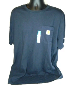 Carhartt Force Shirt Mens XL Navy Blue Short Sleeve Relaxed Fit Pocket Workwear - Picture 1 of 11