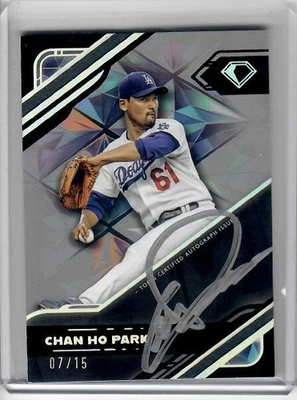 2025 Topps Diamond Icons Chan Ho Park tinta policromada negra tinta plateada automática 7/15 Foto 1 de 2