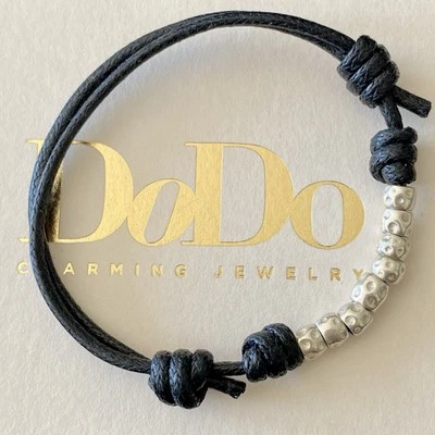 Dodo Pomellato Bracciale Unisex Nero Granelli Argento 100% Originali - Immagine 1 di 3