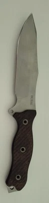 Busse Combat Flack Jack w/ Maroon Micarta handles, Infi Steel, USA Made Knife - Image 1 of 4