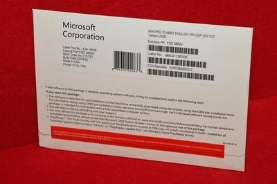 WINDOWS 10 Pro 64-Bit DVD + Genuine License Key-Factory Sealed OEM for one comp - Image 1 of 4