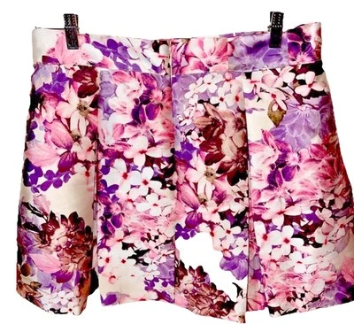 Falda Eliza J Floral Satinado Glam Rosa Púrpura Boho Femenina Mediana Clásica Jardín Foto 1 de 4