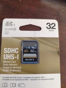 Sony 32GB, Class 10 10MB/s - SDHC UHS-I Card New In Package - Picture 1 of 3