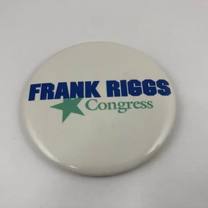Botón de campaña política vintage Frank Riggs para Congreso, pinback - Imagen 1 de 2