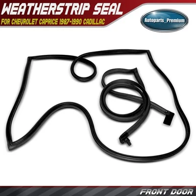 2Pcs Front Door Weatherstrip Seal for Chevrolet Caprice 1987-1990 Cadillac Buick - Image 1 of 4