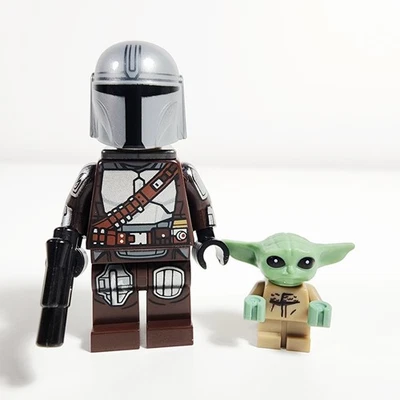 Lego Mando & Grogu Minifigura Lote de 2 Star Wars The Mandalorian sw1258 sw1113 Foto 1 de 4