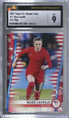 2021 US Olympic & Paralympic Team and Hopefuls Flag /299 Rose Lavelle CSG 9 Mint - Image 1 of 2