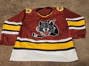 Vintage Chicago Wolves Lightweight Jersey Sz Small S  Maroon AHL ADULT Hockey - Picture 1 of 4