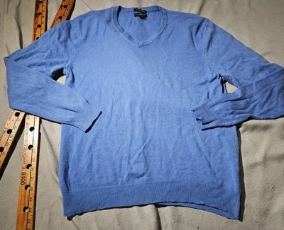 Клубная комната свитер мужской большой синий 100% чистый 2-слойный недвижимости кашемир опрятный недостаток - Изображение 1 из 4