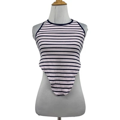 Camiseta sin mangas Aerie para mujer S pequeña Chill Play Move espalda deportiva a rayas sujetador de estante recortado Foto 1 de 4