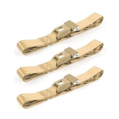 Ford Fairlane 1960 - 1961 Standard 2pt Tan Lap Bench Seat Belt Kit - 3 Belts - Image 1 of 4