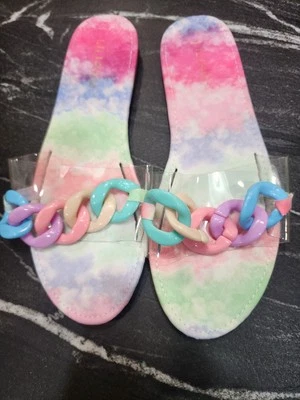 Toboganes transparentes de gelatina pastel Liliana para mujer 8,5/9 nuevos sin caja playa coloridos  Foto 1 de 4